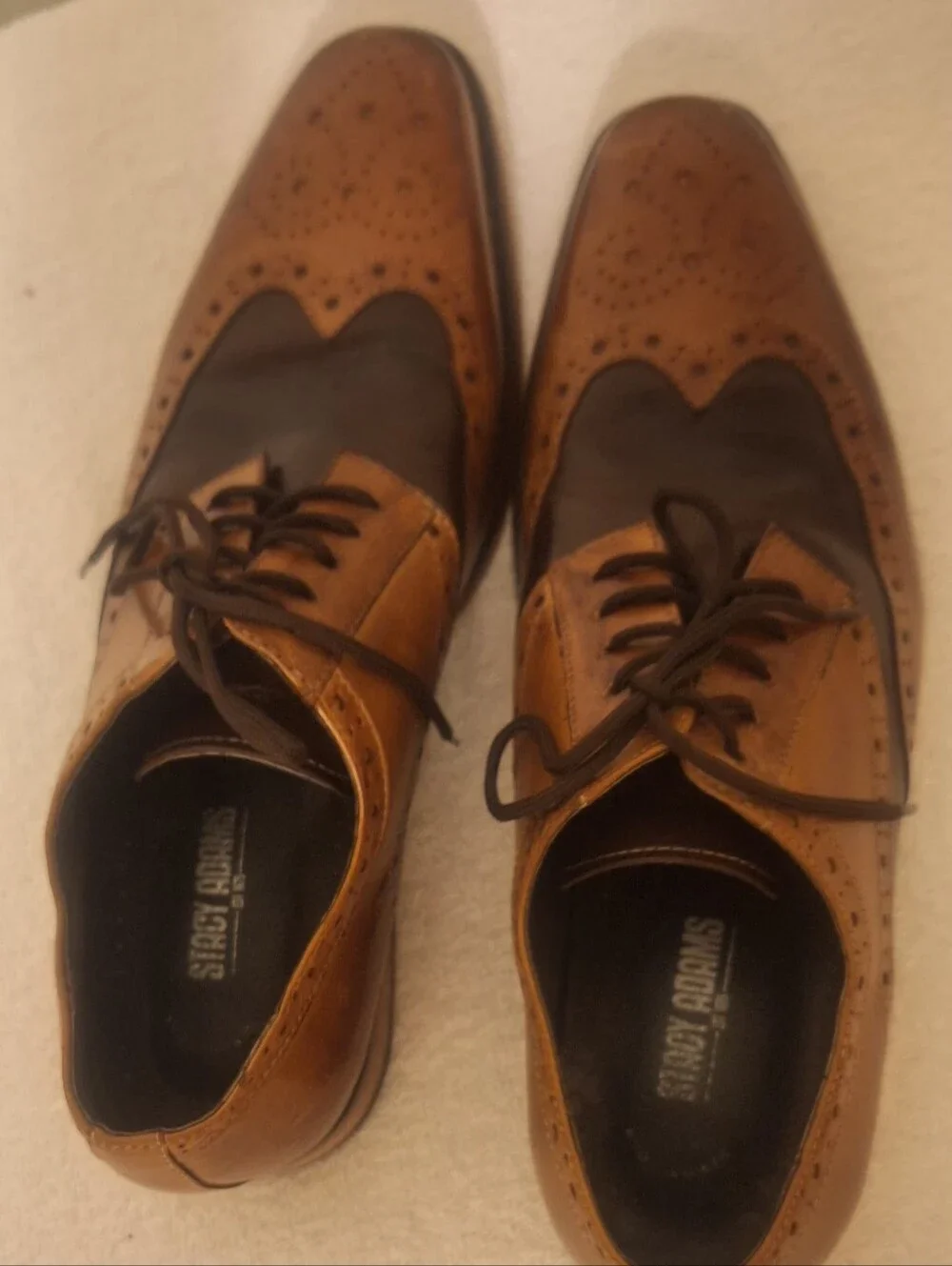 Stacy Adams Two-Tone Brown & Dark Brown Wingtip Oxfords